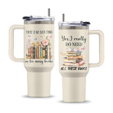 Uibunoo book lovers 40 oz read tumbler with handle in use during reading