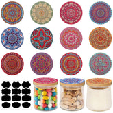 Uiifan yogurt jar lids with mandala patterns for stylish storage and extended freshness.