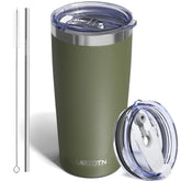 UIRZOTN travel tumbler army green textured matte finish, anti-condensation.