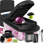 Ukeetap 12-blade all-in-one chopper for quick, uniform slicing and chopping.