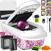 Ukeetap 8-blade chopper with container for quick, mess-free prep.