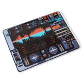Ukonic Star Trek Picard LCARS glass cutting board top view for precise slicing and display.