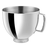 ULTICOR 5 Qt polished stainless bowl attachment for KitchenAid mixers, ideal for large-batch doughs.