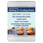 Ultra Cuisine heavy-duty cooling rack with 11.5x16.5 in grid for even airflow.