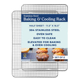 Ultra Cuisine oven-safe cooling rack shown for even half-sheet pan cooling