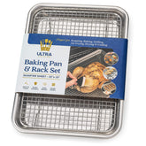 Ultra Cuisine quarter-sheet pan with wire rack for even baking
