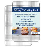 Ultra Cuisine stainless steel cooling racks two-piece set for even cooling