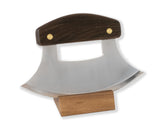 The ULU Factory Alaskan Ulu wooden-handle closeup for comfortable one-handed use