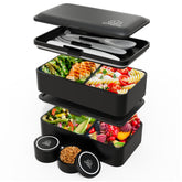 Umami Bento Box All-In-1 front view showing compact, stackable lunch organization.