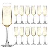 UMEIED champagne flute set in 12-pack showcasing crystal clarity for elegant toasts