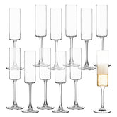 UMEIED champagne flutes with edge, 6oz capacity, perfect for elegant toasts.