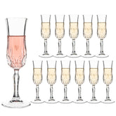 UMEIED engraved champagne flutes with etched pattern sparkling in light for elegant celebrations