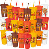 Umigy pumpkin-pattern cups offering durable, spill-free serving for autumn gatherings