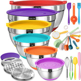 Umite Chef bowls with airtight lids for secure, spill-free storage and prep.