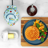 Uncanny Brands Bluey Mini Waffle Maker front view showing kid-friendly breakfast fun