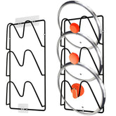 UpChoNice pot lid organizer 6-tier rack keeps lids neatly organized and easy to reach.