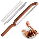 Uprichya left-handed bread knife with ergonomic handle for precise, comfortable slicing.