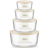 Urban Green round 55oz glass container with durable borosilicate glass for meal prep