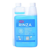 Urnex Rinza cleaner bottle with dual-chamber design for precise dosing.