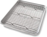USA Pan quarter sheet pan offers even baking and easy release for cookies and pastries.