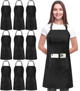 Utopia Kitchen 10-pack bib apron displaying durable fabric for daily cooking tasks.