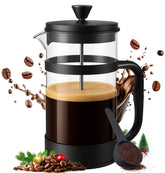 Utopia Kitchen borosilicate glass French press beaker highlights clarity of coffee flavors