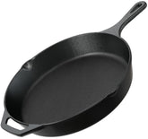 Utopia Kitchen cast iron skillet 12-inch top view for even heating.