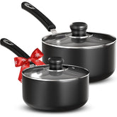 Utopia Kitchen nonstick saucepan 1qt with lid for easy release and quick sauces.