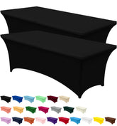 Utopia Kitchen Spandex Tablecloth fold shows clean storage-friendly black finish