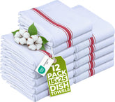 Utopia Towels red dish towels 12-pack, 15x25 inches, highly absorbent for daily kitchen use