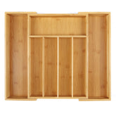Utoplike bamboo cutlery tray front view keeps utensils neatly organized
