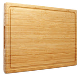 Utoplike XXXL bamboo cutting board top view with expansive surface for meal prep