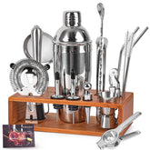 Vabaso bartending kit stand elevates your home bar for quick access during entertaining.