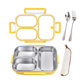 VACAID bento yellow lunch box with 25oz capacity keeps meals organized for busy days.
