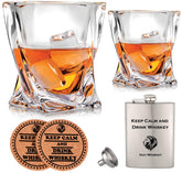 VACI GLASS whiskey glasses set with 10 oz crystal tumblers for savoring bourbon