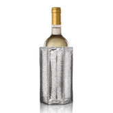 Vacu Vin Wine Cooler Sleeve in silver enabling active cooling of 750ml bottles.