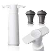 Vacuvin Original Wine Saver pump in action seals the bottle to preserve freshness.