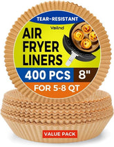 Vailnd 400Pcs box-front view of air fryer liners, ready for quick meal prep.