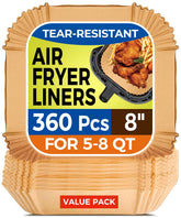 Vailnd 8-inch air fryer liner bottom view reduces mess and simplifies cleanup