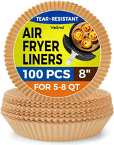 Vailnd air fryer liners in a see-through box for quick, clean meals.