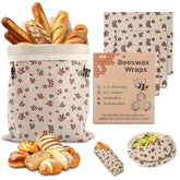 VAKEEN beeswax bread bag with open buckle for easy loaf loading