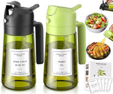 Vakoo 2-in-1 oil sprayer in dark glass for precise spray and pour