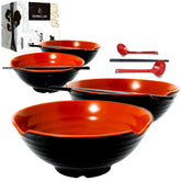 VALLENWOOD 4 XL ramen bowl set with 12-piece melamine bowls for soups