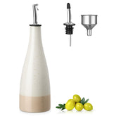 Vancasso 16oz ceramic olive oil dispenser with drip-free spout for tidy counters.