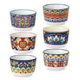 Vancasso 4oz ramekins with Bohemian pattern for individual desserts.