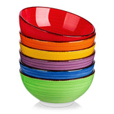 Vancasso Bonita bowls front view show six colorful hues for everyday meals.