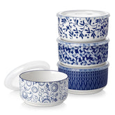 Vancasso SELENE 36oz ceramic bowls with lids, ideal for family meals and meal prep.
