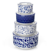 Vancasso Selene ceramic nesting bowls with lids in a compact 4-piece set for organized meal prep.