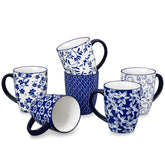Vancasso Selene 6-pack front view mugs for generous coffee servings.