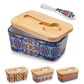 Vancasso SIMI butter dish with lid features a glossy glaze for elegant countertop storage